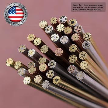 EZSMITH Mosaic Pin - (0.218 (7/32) Inch Diameter) - (725BBC) - (Brass Outer Material)(Brass & Copper Inner Material) - Decorative Knife Handle Pins and Rods for Fixed Blade Knives