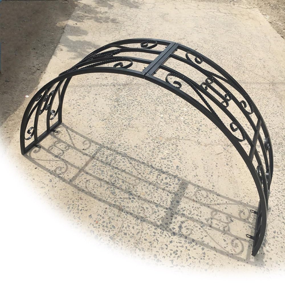 HCZION Garden Arch Wall Mounted Iron Window Arbor, Metal Door Trim Arch Trellis For Climbing Plant Rose Stand, Arch Arbor For Entrance Porches Balcony (Size : 200x40x100cm/6.5x1.3x3.3ft)
