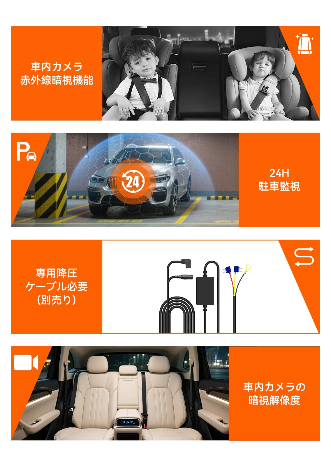 Amazon.co.jp: JADO ドライブレコーダー ミラー型 3カメラ 4K 録画