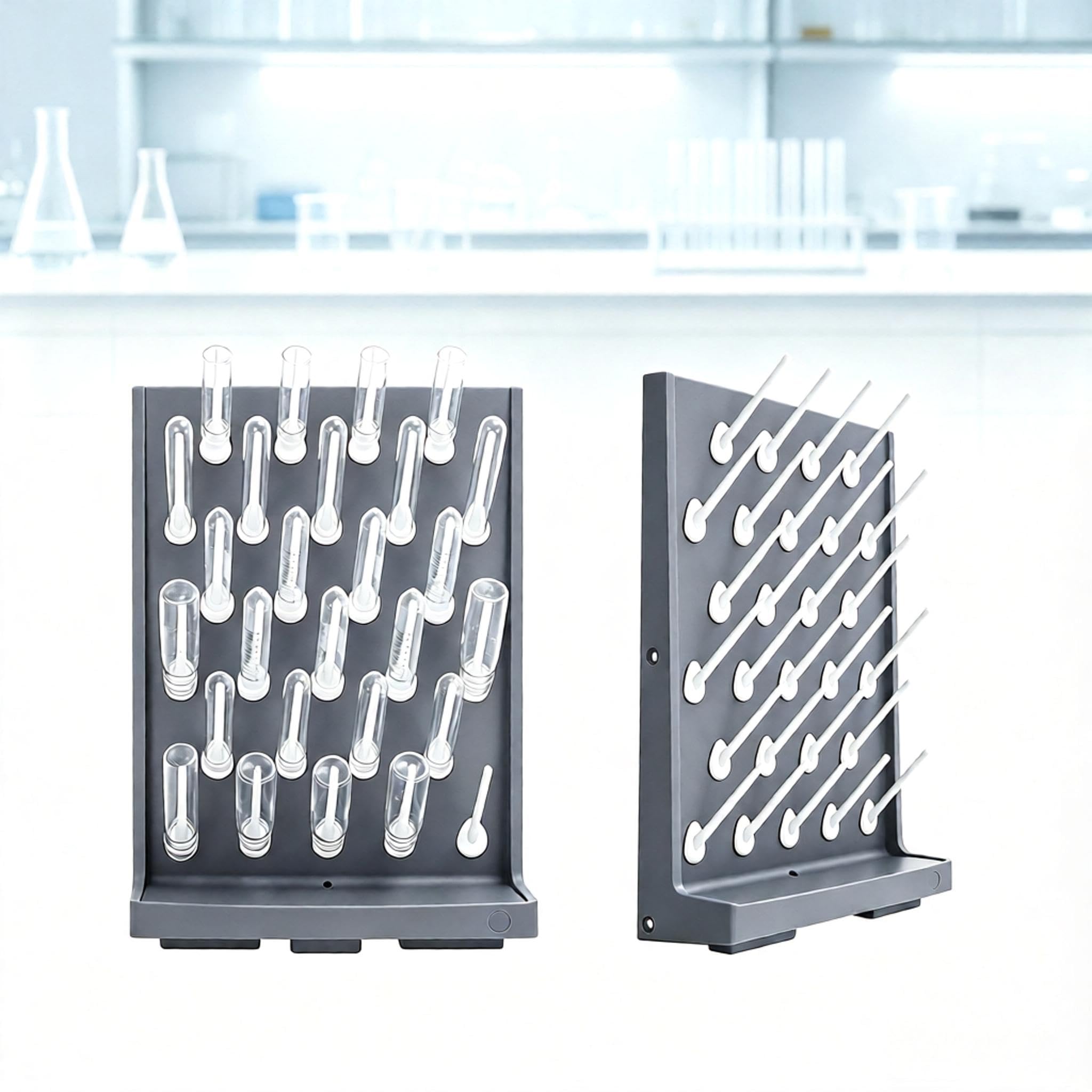 Supporto Per Asciugatura Di Provette In Vetro, 2 Supporti Da Parete Con 54 Pioli, Supporto Per Scolare Becher E Provette Da Laboratorio, Pannello Forato Per Scuola E Laboratorio, Per Utensili In