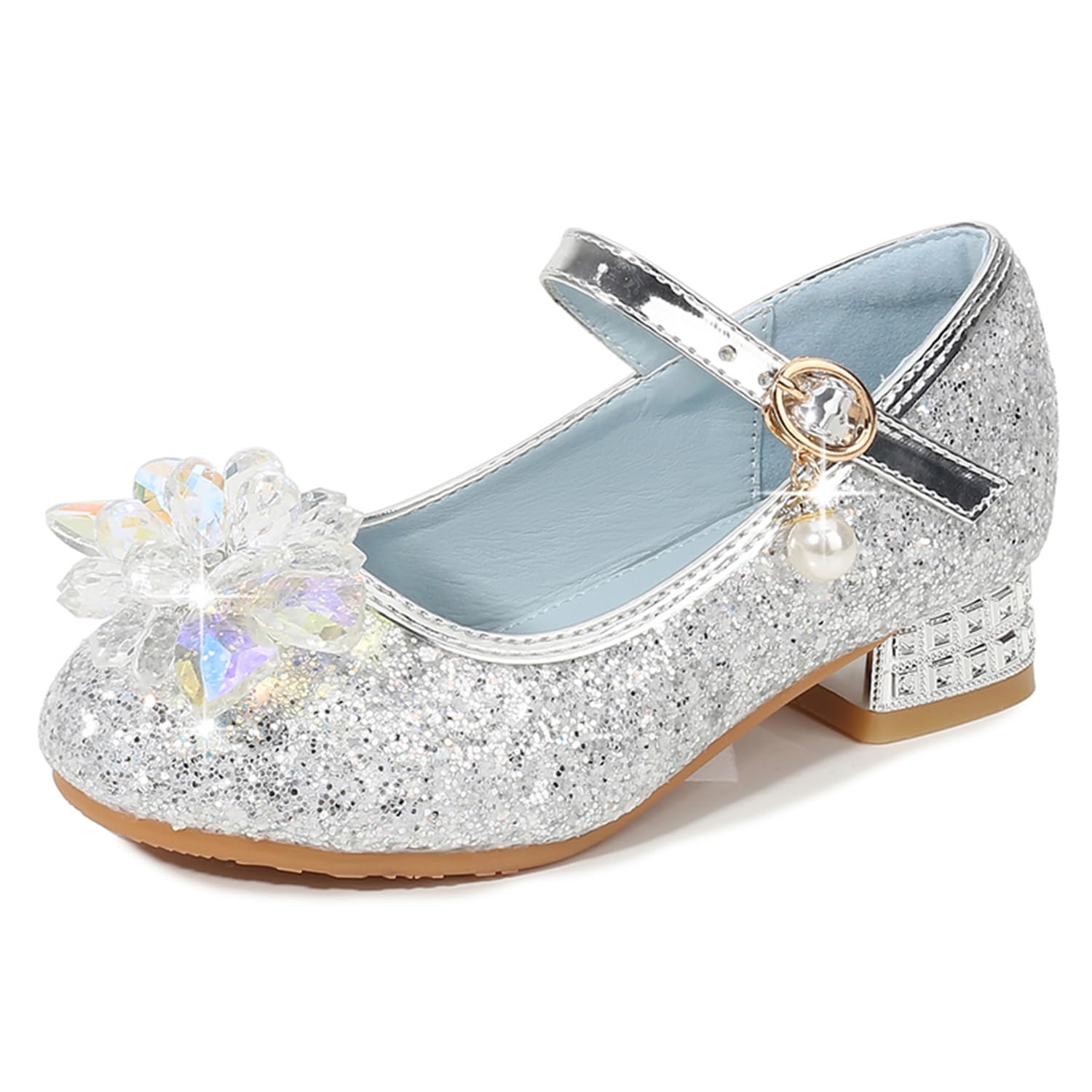 New front Niña Zapatos de Vestir Punta Cerrada Mary Jane de Tacón Altos Antideslizante Hebilla Sandalias de Vestir Navidad Cumpleaños Regalo Fiesta Disfraz Moda Cosplay