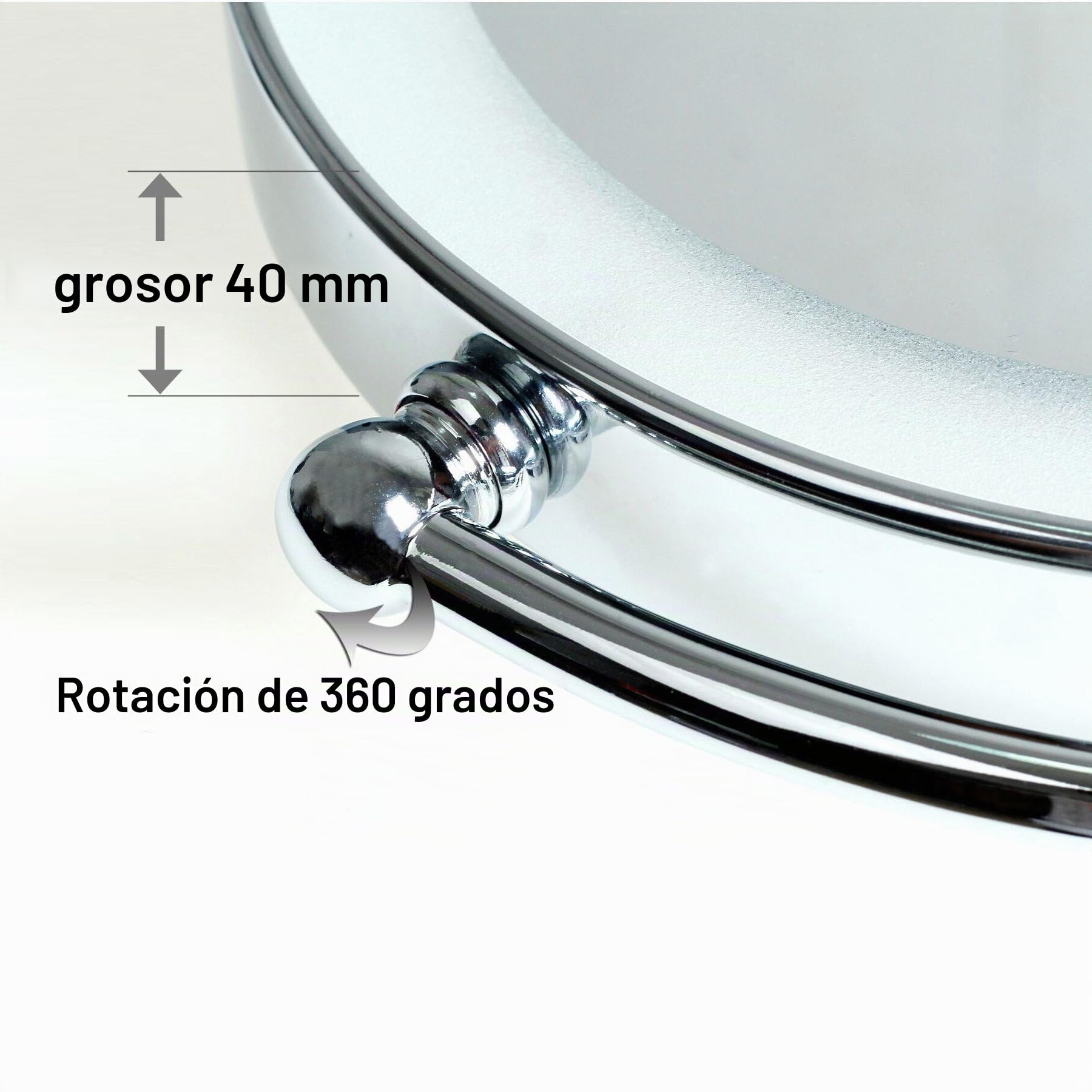 LED Cosmética Espejo 8,5 Pulgadas 10x Aumentos, Maquillar Espejo de Pared con Luz y Brazo Articulado, Enchufe Español, Plegable Espejos Cara Doble: Estándar + 10x Aumentos. KXD3129-10x