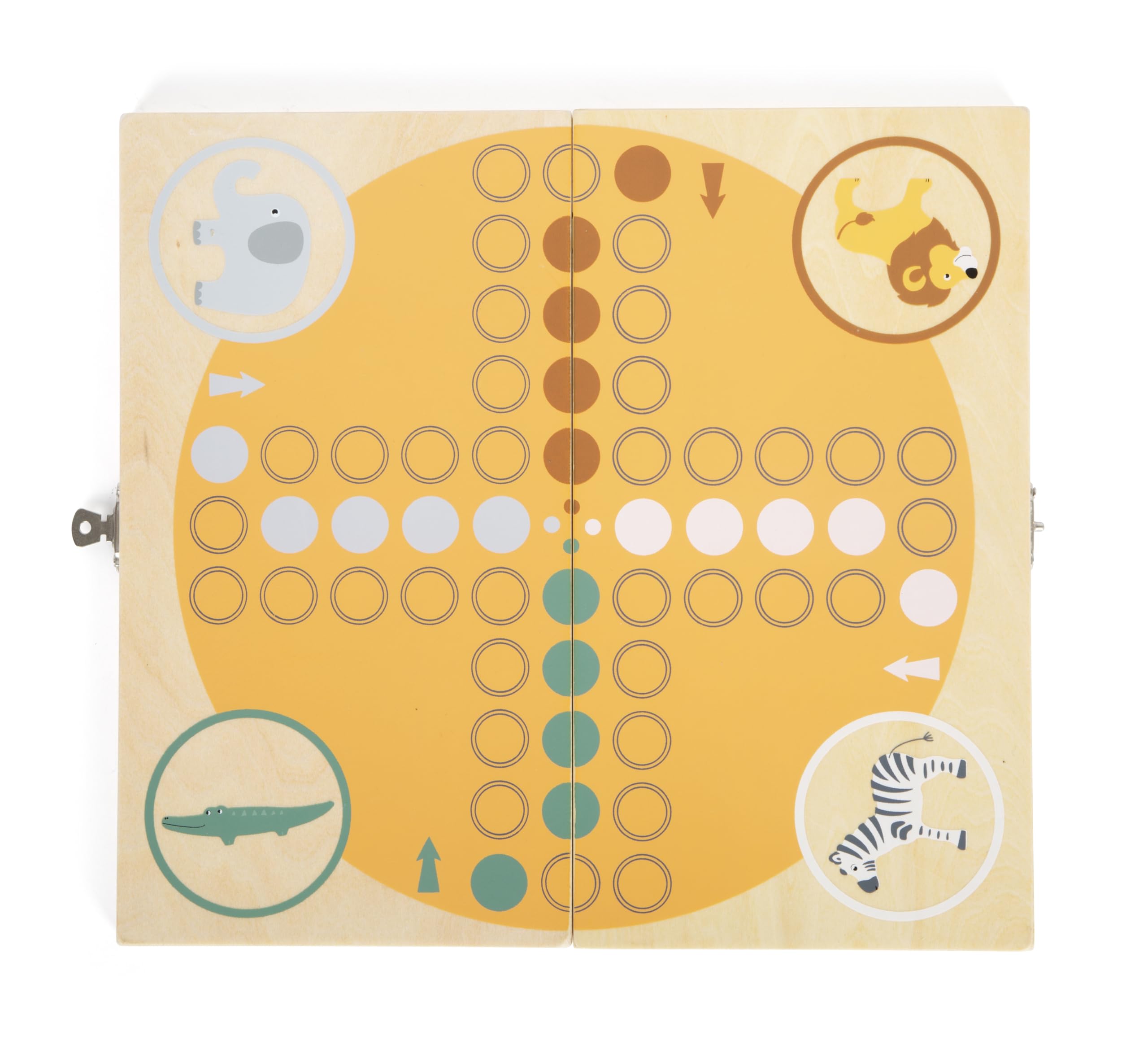 small foot Ludo Safari in legno, gioco da viaggio per 4 giocatori