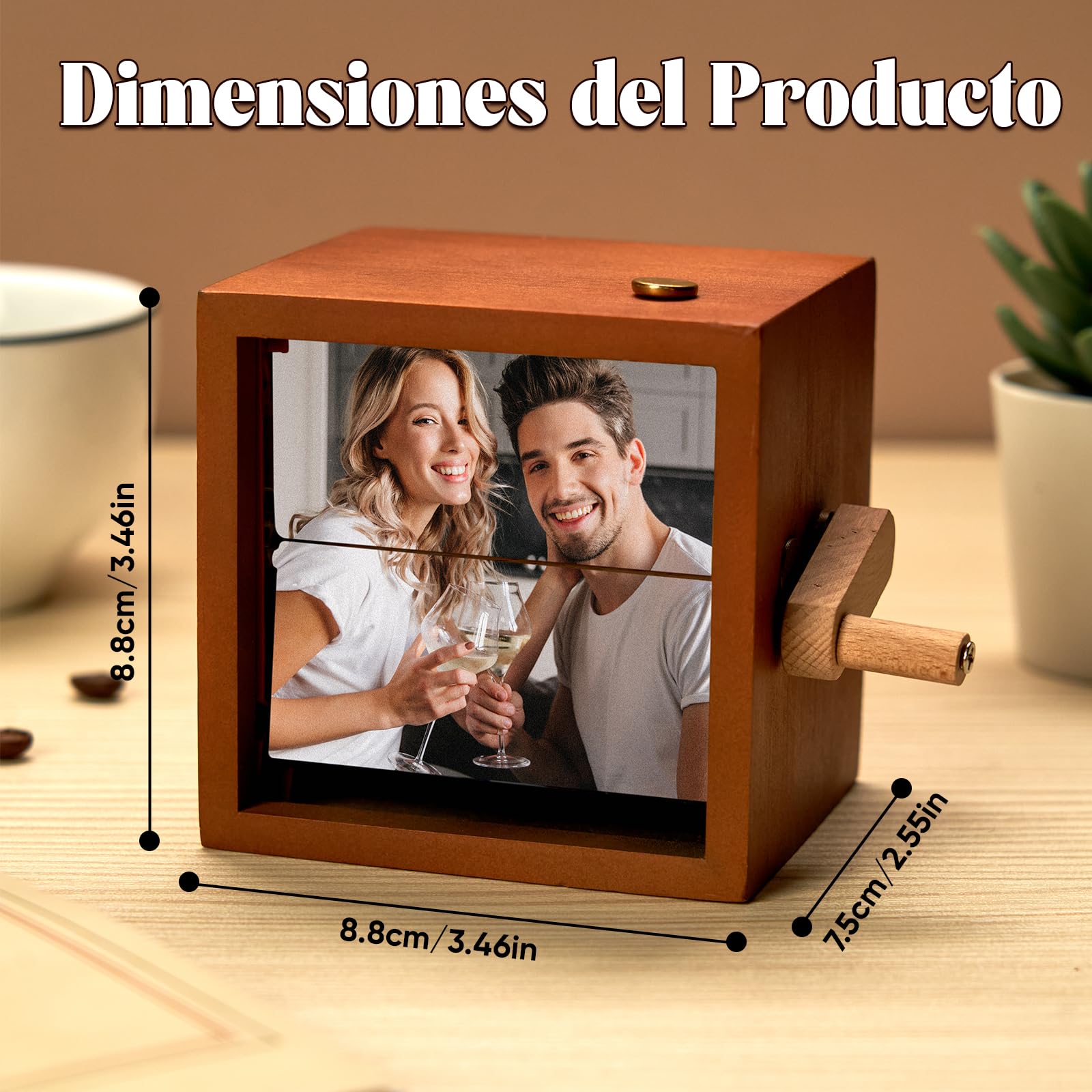 Album Fotos Personalizado con Manivela Luz Led Marco de Libro de Fotos Animación Regalos