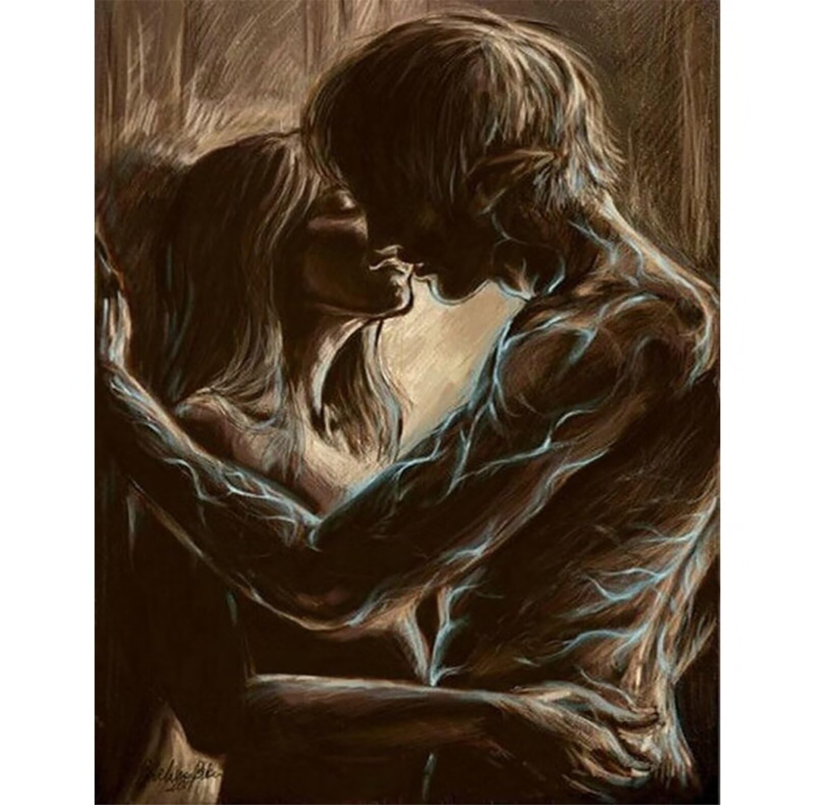 Diamond Painting Sexy Couples, Broderie peinture diamant Kit Complet Square Strass ,Diamant painting Enfant，Point De Croix Toile Art Crafts loisirs créatifs adultes pour Décor Mural 70x100cm D93