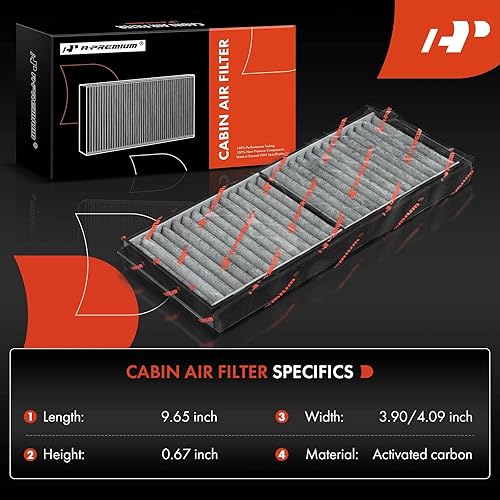 Miniatura 2 de A-Premium Filtro de aire de cabina de 2 piezas con carbón activado compatible con Mazda 2 2011-2018 L4 1.5L, repuesto # D65161J6X