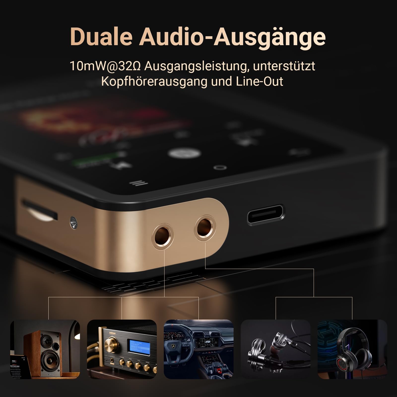 MECHEN 128GB Hi Res MP3 Player Bluetooth, Verlustfreier Hochauflösender Digitaler Ton, DSD DAC FLAC Player, 192Khz/24bit, Touchscreen, USB C, OTG, mit Lederetui (M33)