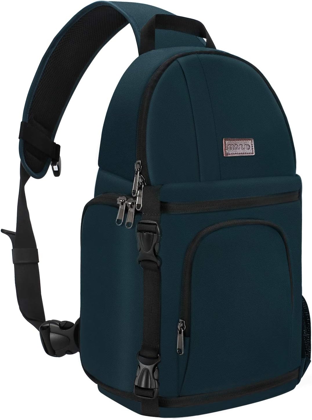 MOSISO Camera Sling Bag, DSLR/SLR/Mirrorless Camera Backpack Case Shockproof Photography Backpack with Tripod Holder & Removable Modular Inserts Compatible with Canon/Nikon/Sony/Fuji, Storm Green