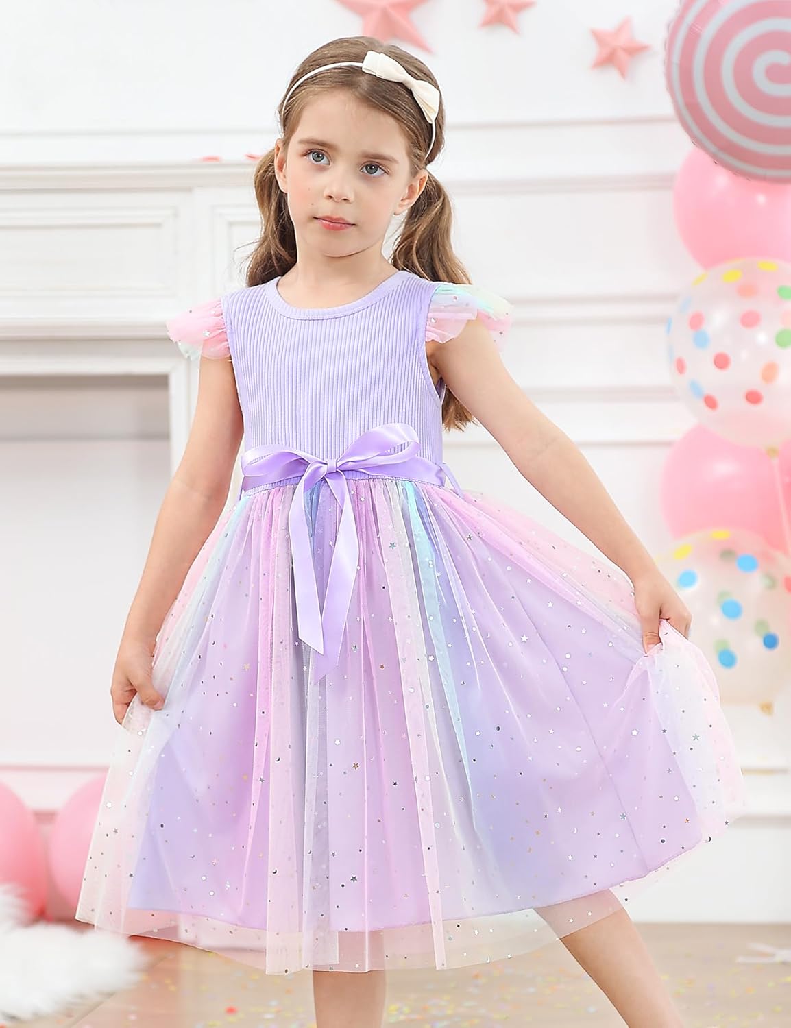 Vogseek Toddler Girls Tulle Dress Ruffle Sleeveless Summer Baby Girl Fashion Tutu Dresses 2-6Y - Image 2