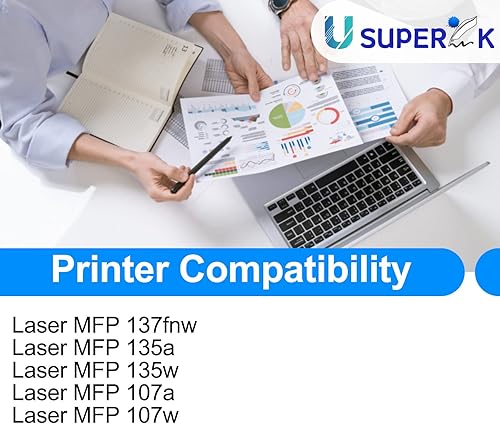 Miniatura 2 de USUPERINK (con cartucho de tóner compatible con CHIP de repuesto para HP 105A W1105A funciona con impresora láser MFP 135a 135w 137fnw 107a 107w