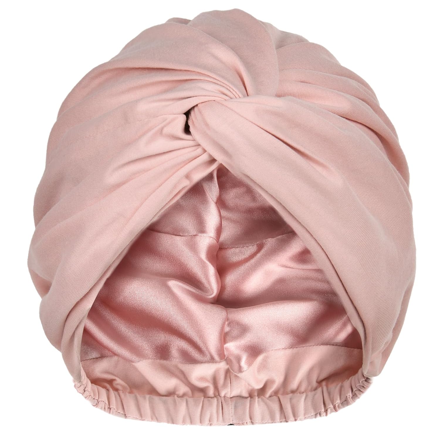YANIBEST Silk Bonnet for Sleeping Women Satin Bonnet Turbans for Women Head Wraps Adjustable Twisted Headwrap (Blush Pink) Thumbnail