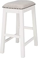 Vista 4 de Safavieh Home Collection Aero - Taburete blanco para mostrador de 25 pulgadas (juego de 2)
