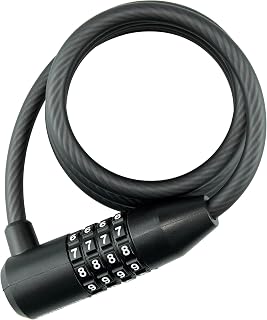 Kryptonite KryptoFlex 815 8mm Combo Cable Lock - 5ft Coiled Bike Lock with Resettable 4-Digit Code