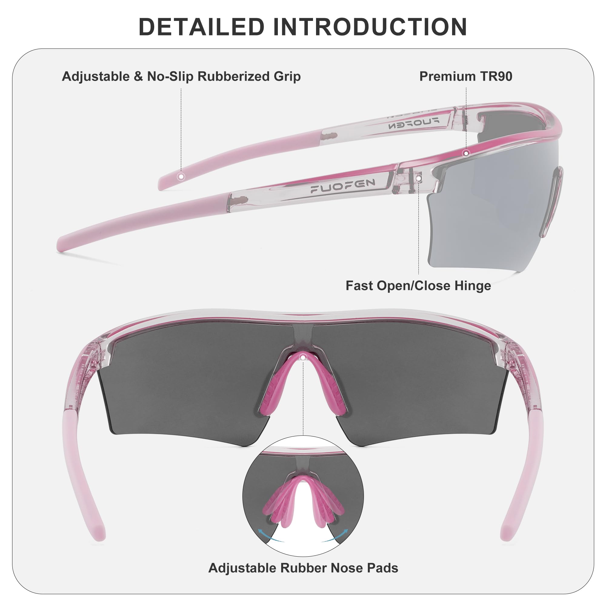 Polarisierte Sport-Sonnenbrille aus Polycarbonat für Herren und Damen, für Golf, Pickleball, Laufen, Tennis, Radfahren