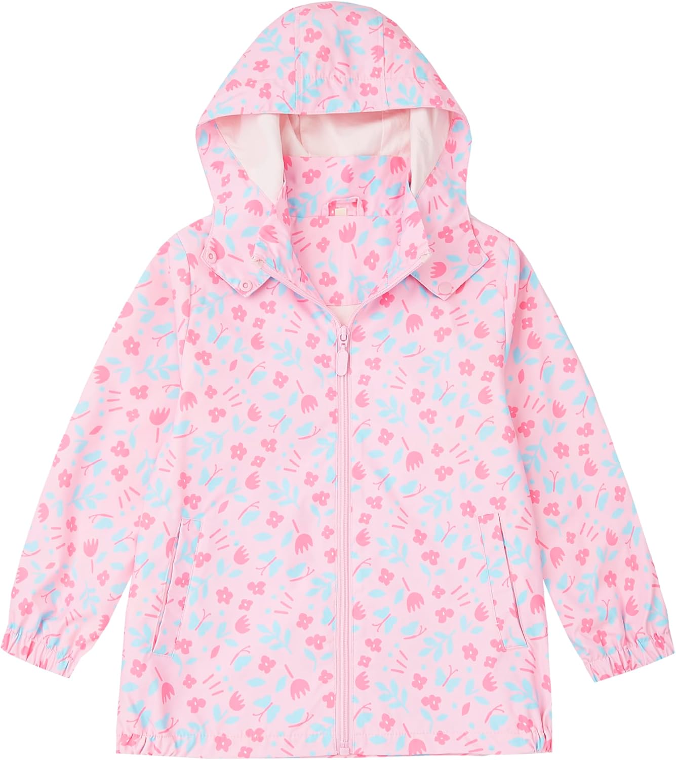 EIGIOO Boys Girls Waterproof Hooded Jackets Lightweight Soft Lining Kids Windbreaker Rain Coats