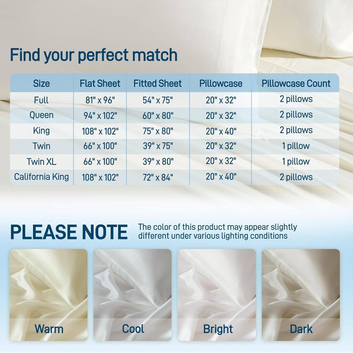 Viscose Derived from Bamboo, Soft Cooling Bedding with Silky Smooth Finish,16" Deep Pocket, Hypoallergenic, Breathable, 4 Pieces Queen Luxury Hotel Milky White Bed Sheet Set, Oeko-Tex Certified