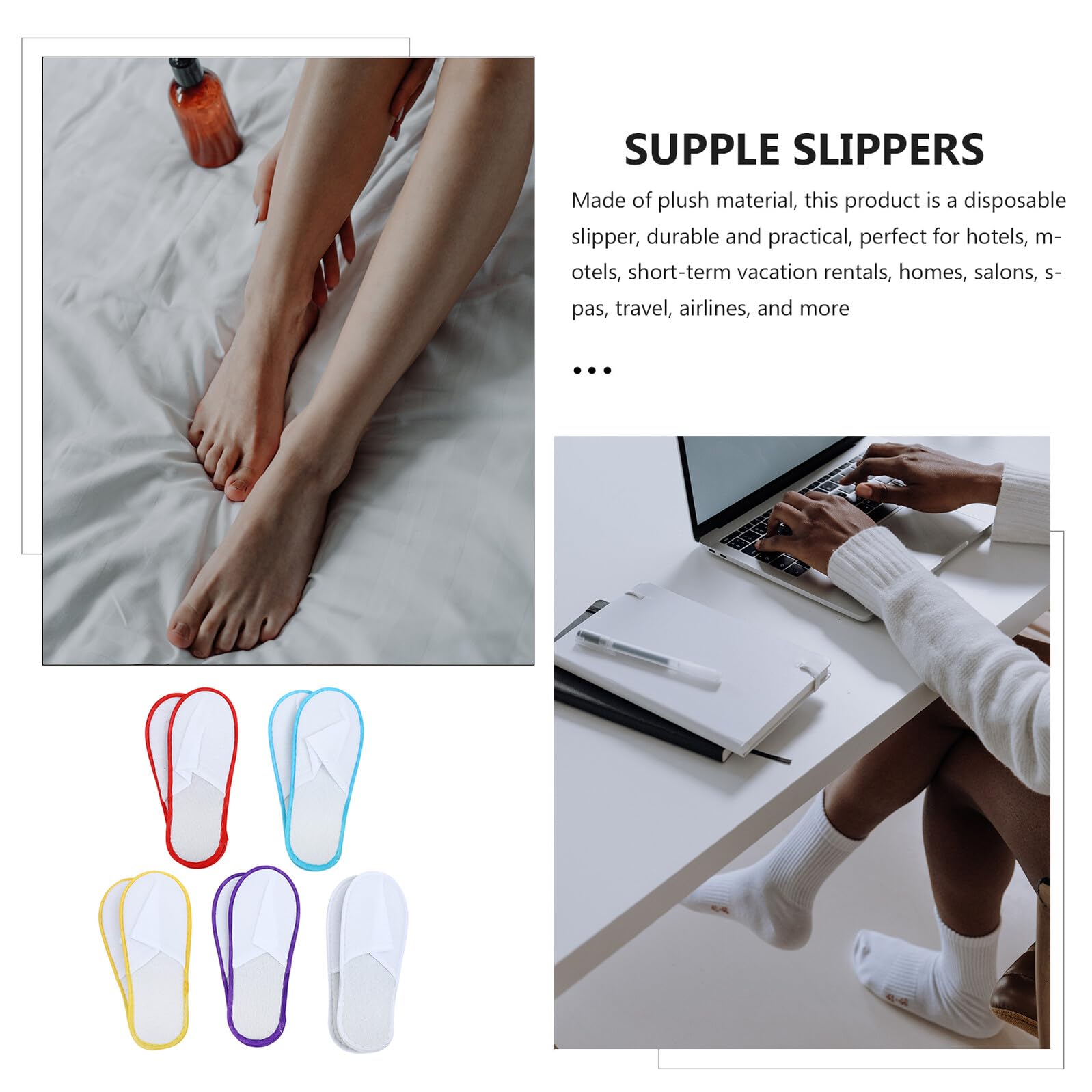 Zapatillas de Spa Desechables 20 Pares Talla 40.5 Eu Felpa