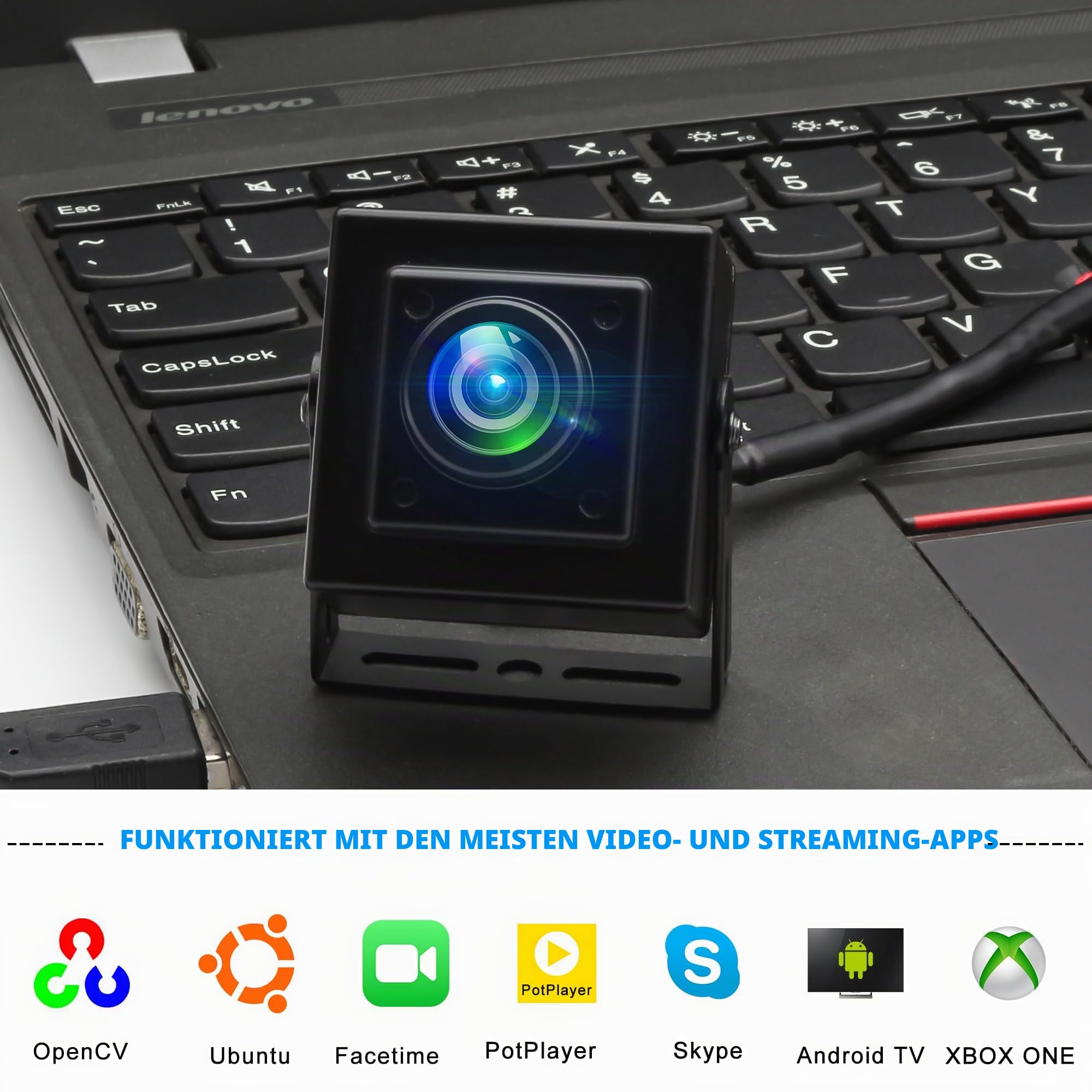 ELP 12MP 4K USB-Kamera,120 fps High-Speed-Webcam mit Sternenlichtfunktion für schwache Beleuchtung 185°-Fisheye-Weitwinkelobjektiv, Plug & Play für Lightburn Inspektion Mikroskop und 3D-Drucker