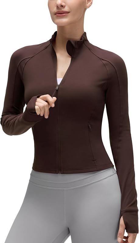 CRZ YOGA Chaquetas Butterluxe Hasta la cintura | Extremadamente suave, atlético, corte entallado, cremallera completa, bolsillos laterales, orificios para los pulgares, para mujer