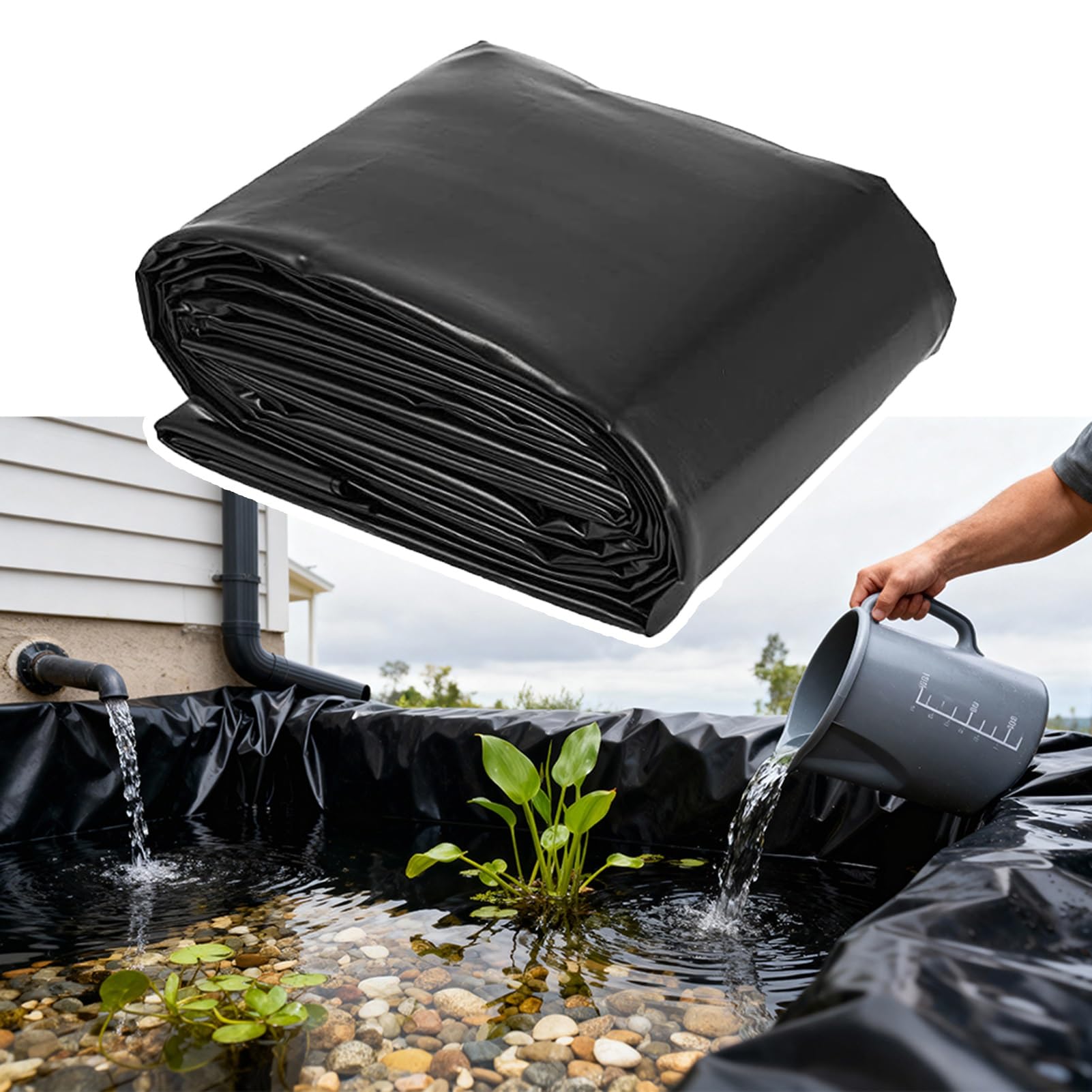 Bâche bassin lourde membrane de jardin 16 mil étanche pour aquaculture