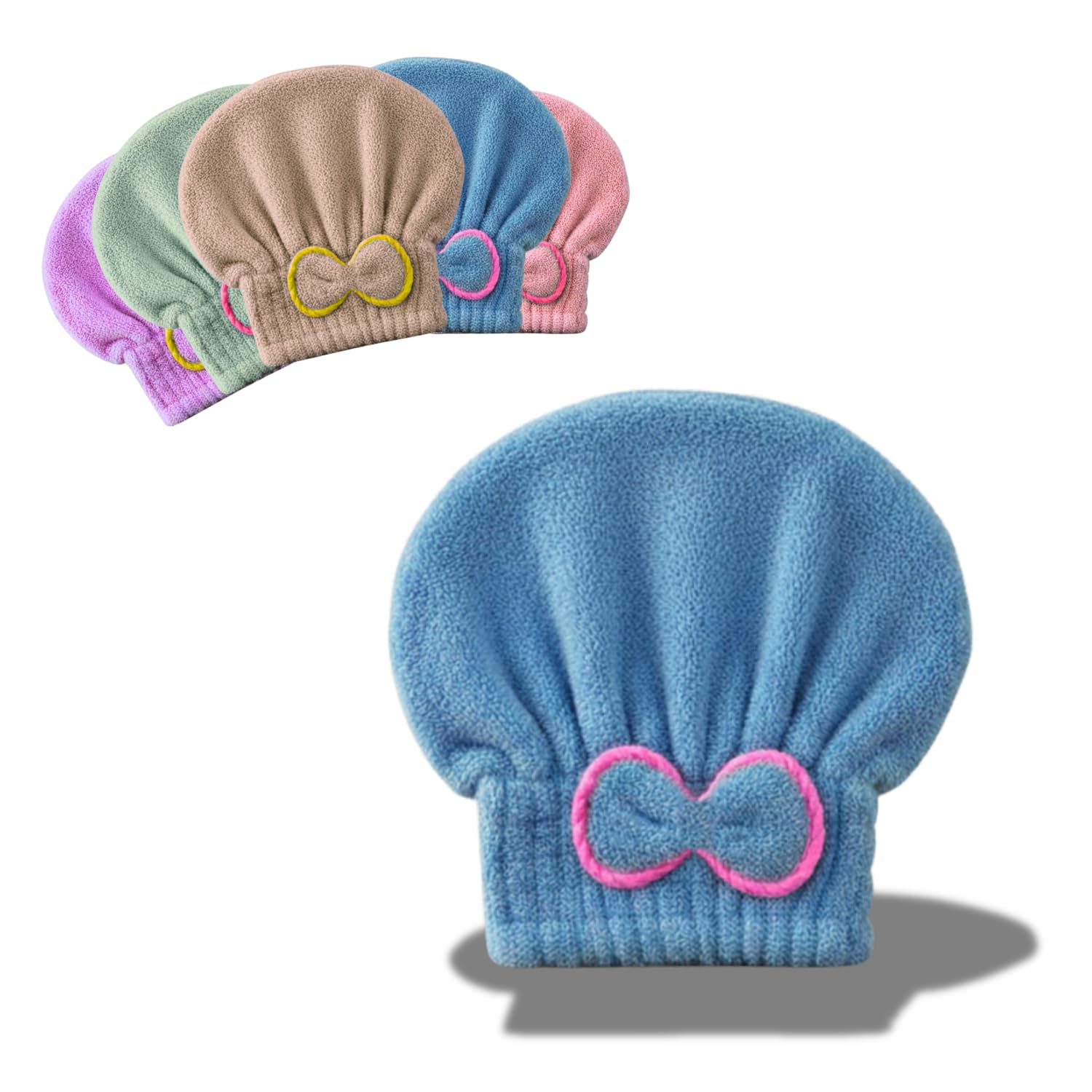 Stock Líder Microfiber Hair Towel, Towel for Drying Hair, Drying, Fast, Absorbent, Wet Hair, Lightweight, Soft, Turban, Hair, Anti-Frizz, Adjustable, Multifunctional (Blue)