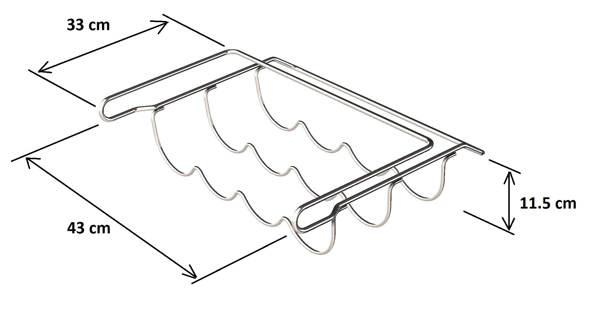 Universal Kühlschrank Flaschenhalter für 4 Flaschen (max 1.5l) für große Kühlschränke (Chrome)