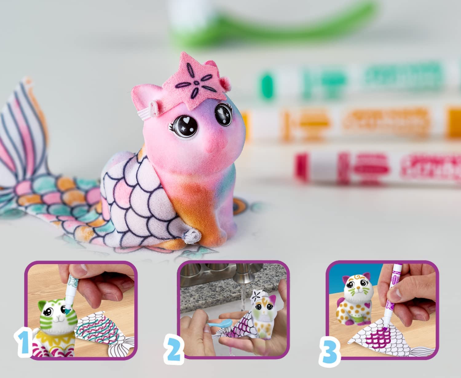 CRAYOLA - Washimals, Super Set XXL Masques et Costumes, pour colorier et Faire Prendre Un Bain aux bébés Animaux, Jouet et Cadeau pour Enfants, à partir de 3 Ans, 74-7461