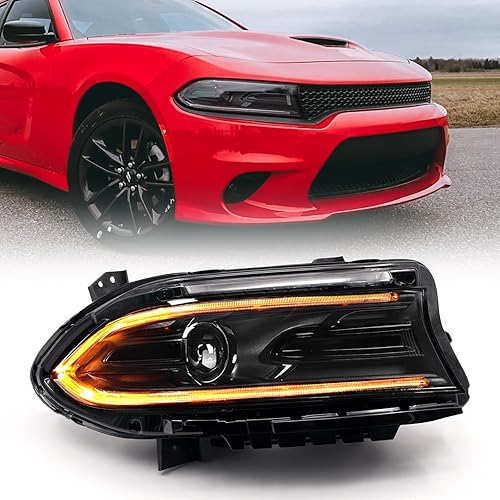 FIONE Conjunto de faros halógenos compatible con Dodge Charger 2022 2023 faro con LED DRL y luces direccionales del lado derecho del pasajero