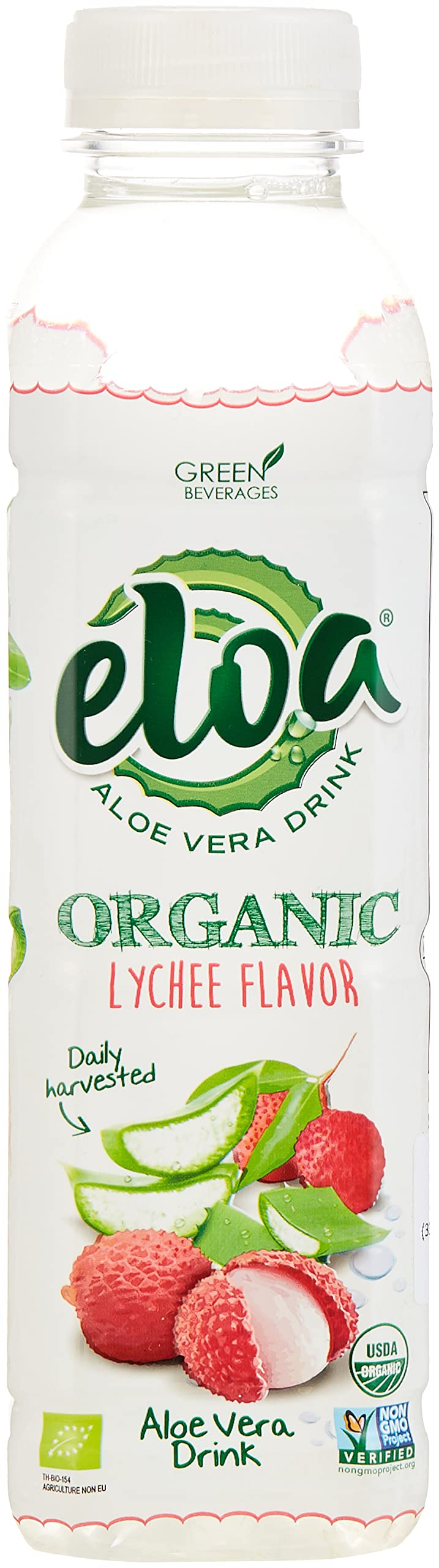 Eloa Organic Aloe Vera Drink, Lychee, 500 ml