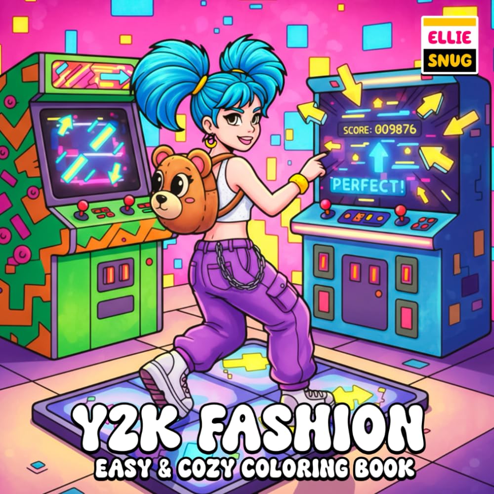 Y2K Fashion Coloring Book: Iconic Early 2000s Outfits and Bold Style Scenes