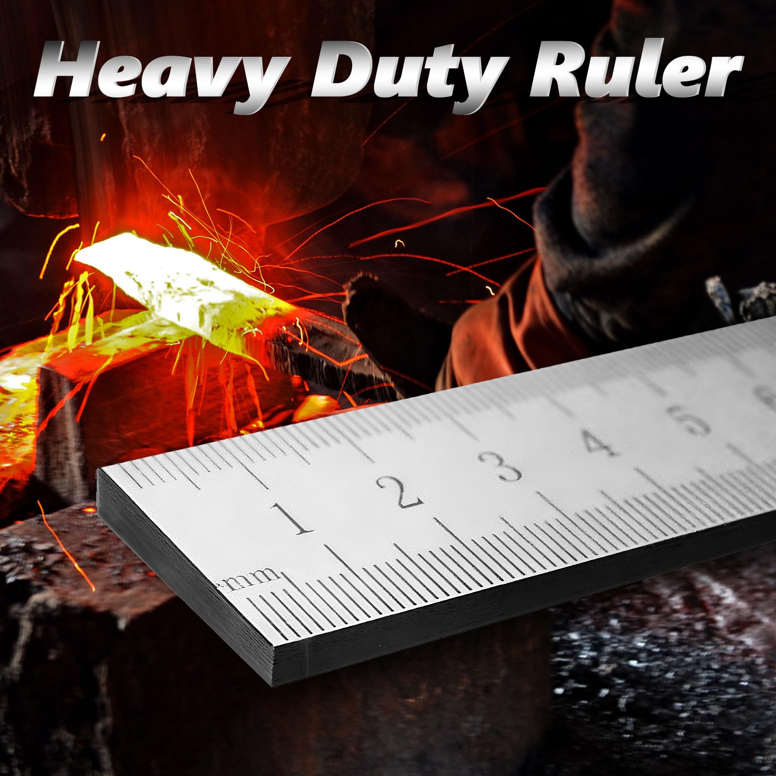 50cm Straight Edges Steel Ruler for Precision Measuring and Cutting Heavy Duty 20inch Enhanced 5mm Thick Design Ruler - Image 3