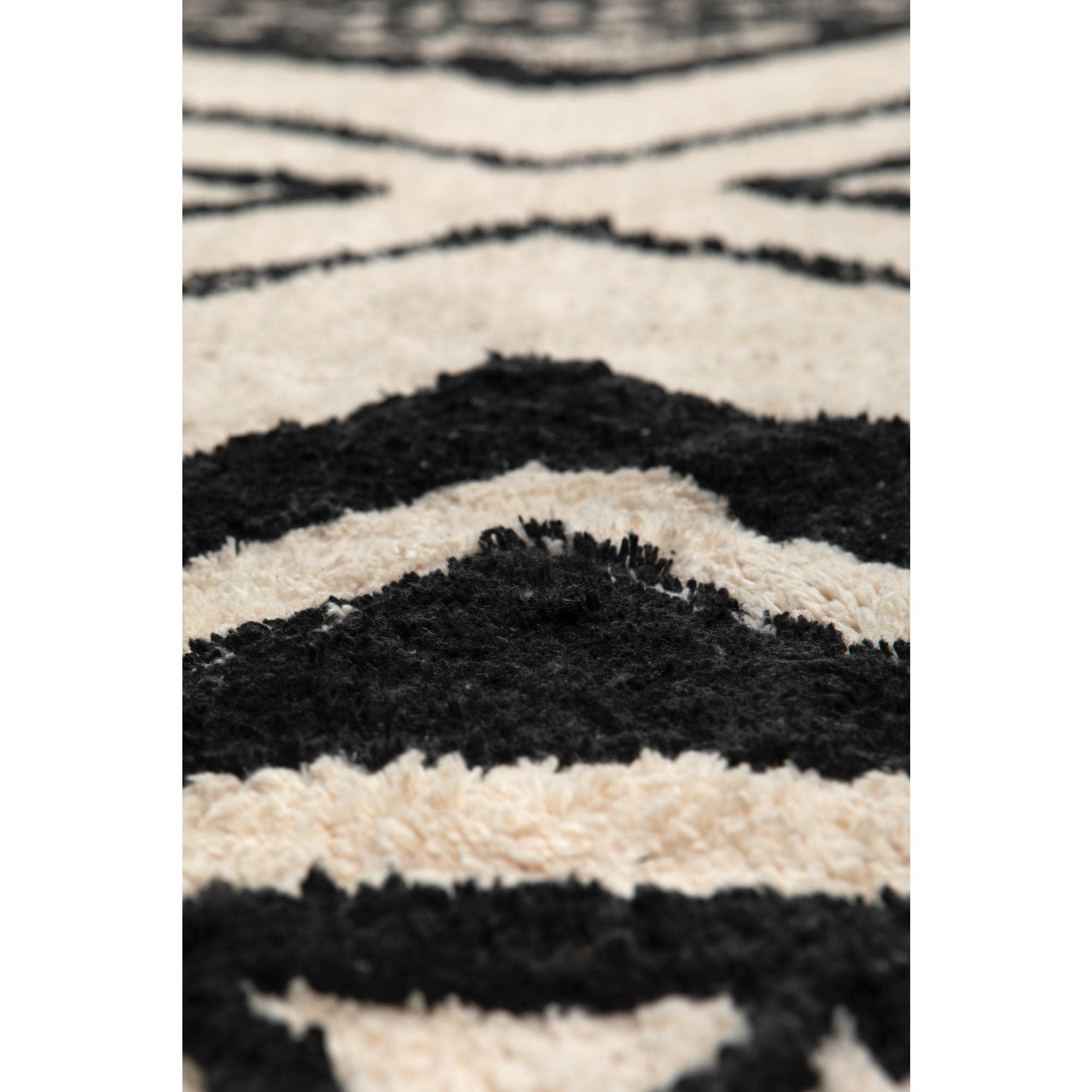 Vivaraise - Tapis Sami – 100% Coton, Aspect Laine – Décoration Tendance – Style berbère – Finition à Pampilles