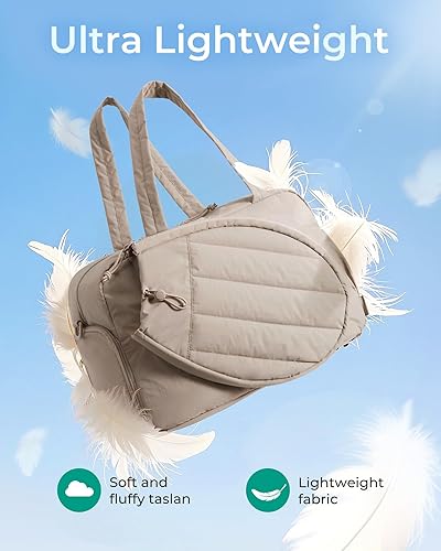 Miniatura 6 de BAGSMART - Bolsa de tenis y gimnasio para mujeres, con compartimento para 2 raquetas, compartimento para zapatos y bolsillo para cosas húmedas,