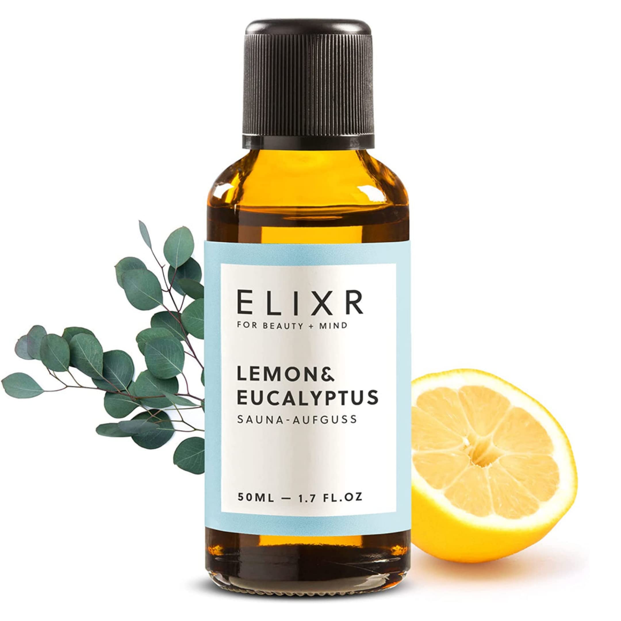 ELIXR – Infusion de sauna citron & eucalyptus – Infusions de sauna pour infusions de sauna – Huile essentielle de sauna 100% pure naturelle avec huile d'eucalyptus et citron – Parfum sauna parfait