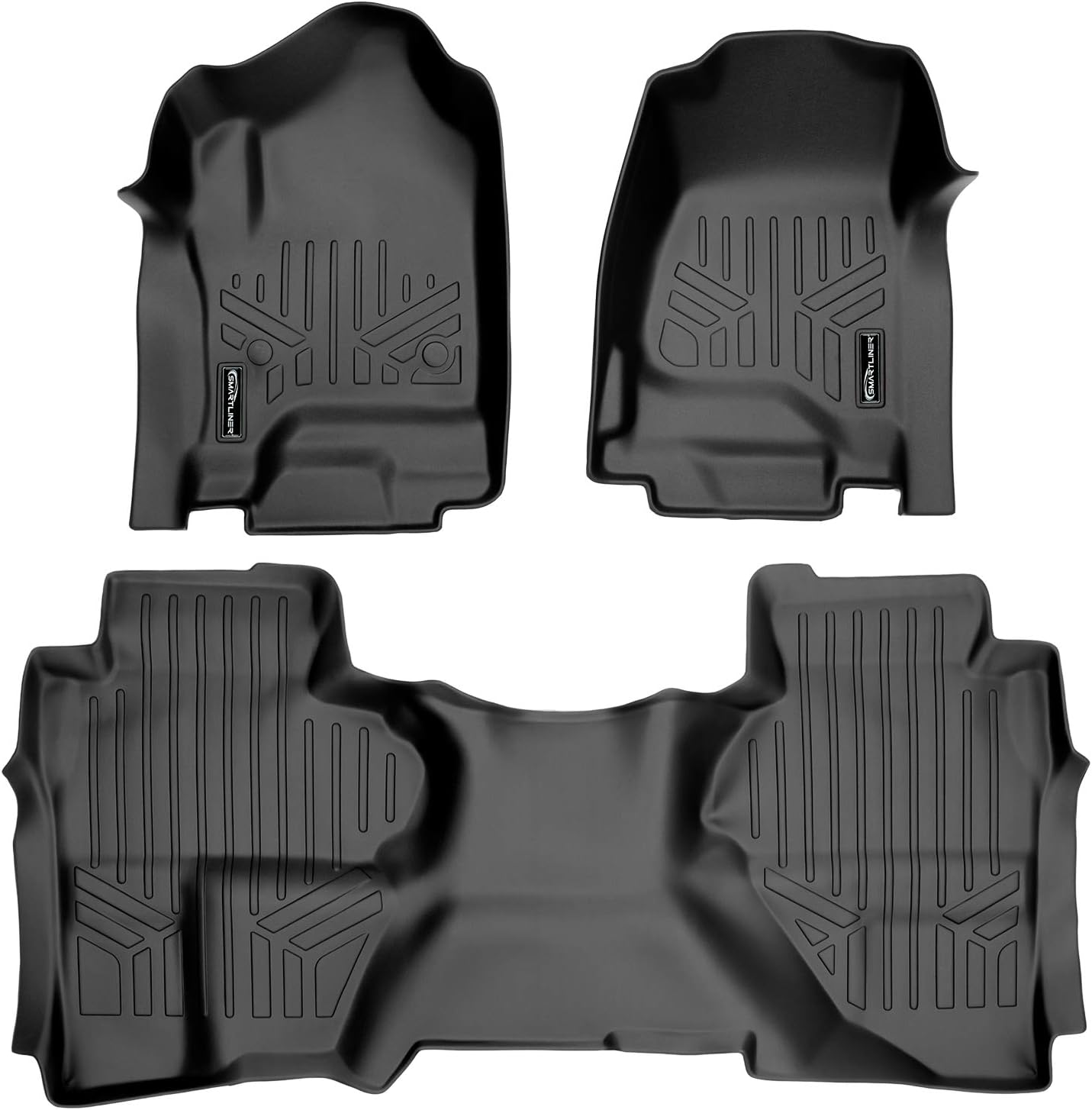 MAXLINER Custom Floor Mats 2 Row Liner Set Compatible with 2014-2018 Chevrolet Silverado 1500