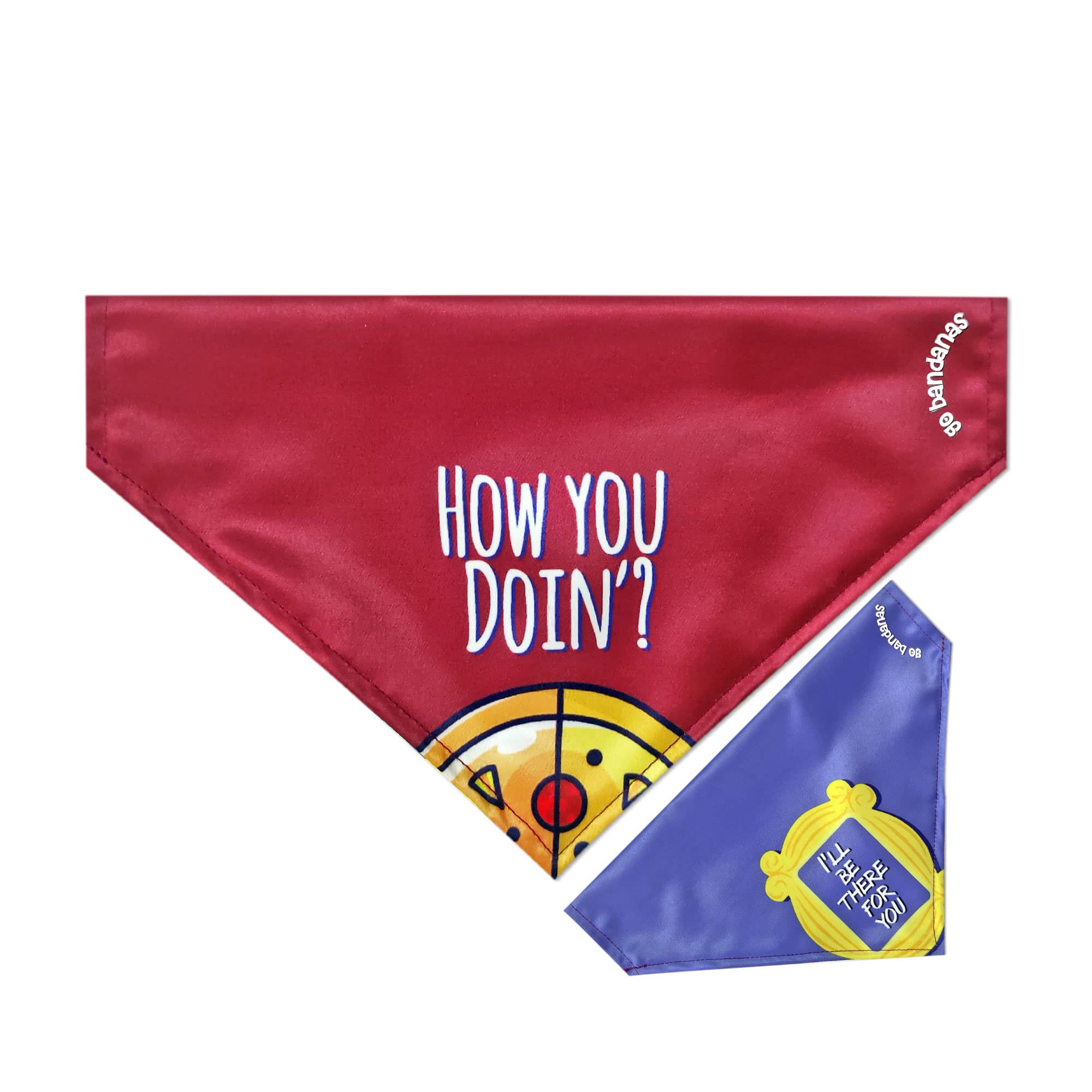 F.R.I.E.N.D.S Theme Reversible Bandana for Dogs & Cats - How You Doin (Red) & Ill Be There for You (Purple) by Go Bandanas (B0BQ3JPPWJ) Amazon Price History, Amazon Price Tracker