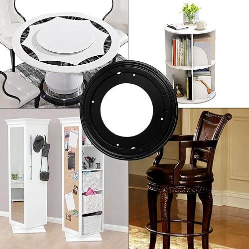 Miniatura 7 de Paquete de 4 accesorios Lazy Susan de 12 pulgadas, capacidad de carga de 1000 rodamientos de bolas redondas Lazy Susan de 516 de grosor, base