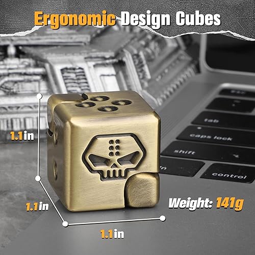 Miniatura 10 de Cubo infinito de dados para la ansiedad, juguete giratorio para niños y adultos, juguete de bloque de ansiedad transformable de metal para enfocar,
