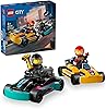LEGO City Go-Karts and Racing Drivers Creative Toy Making Set with Racer Minifigure for Ages 60400-5 and Over (99 Pieces)