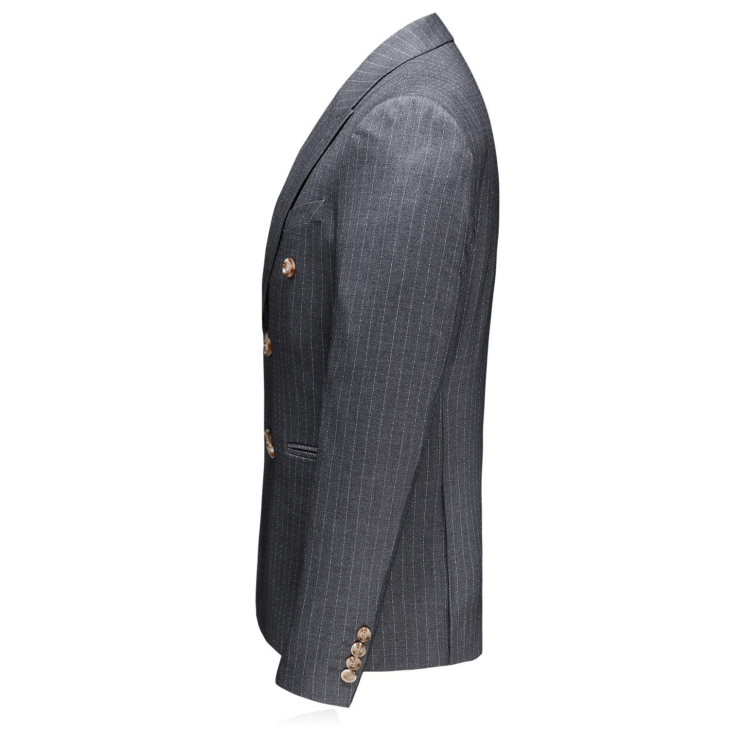Uomo Tuta da Uomo a Righe Slim Fit Due Pezzi con Due Bottoni
