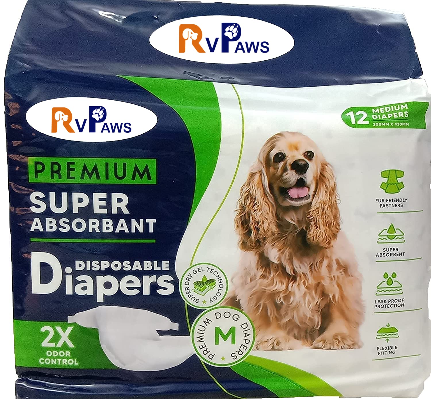 RvPaws Disposable Pet Diapers for Dogs & Puppies (Meium, 320mm X 520mm, 12 pcs) (B09MDBX9G8) Amazon Price History, Amazon Price Tracker