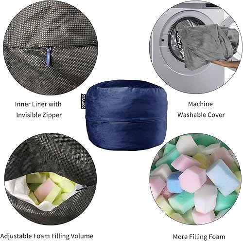 Miniatura 4 de Funda extraíble Puf para adultos puf gigante de espuma viscoelástica de 4 pies para adultos muebles de sofá grandes para dormitorio y sala de estar