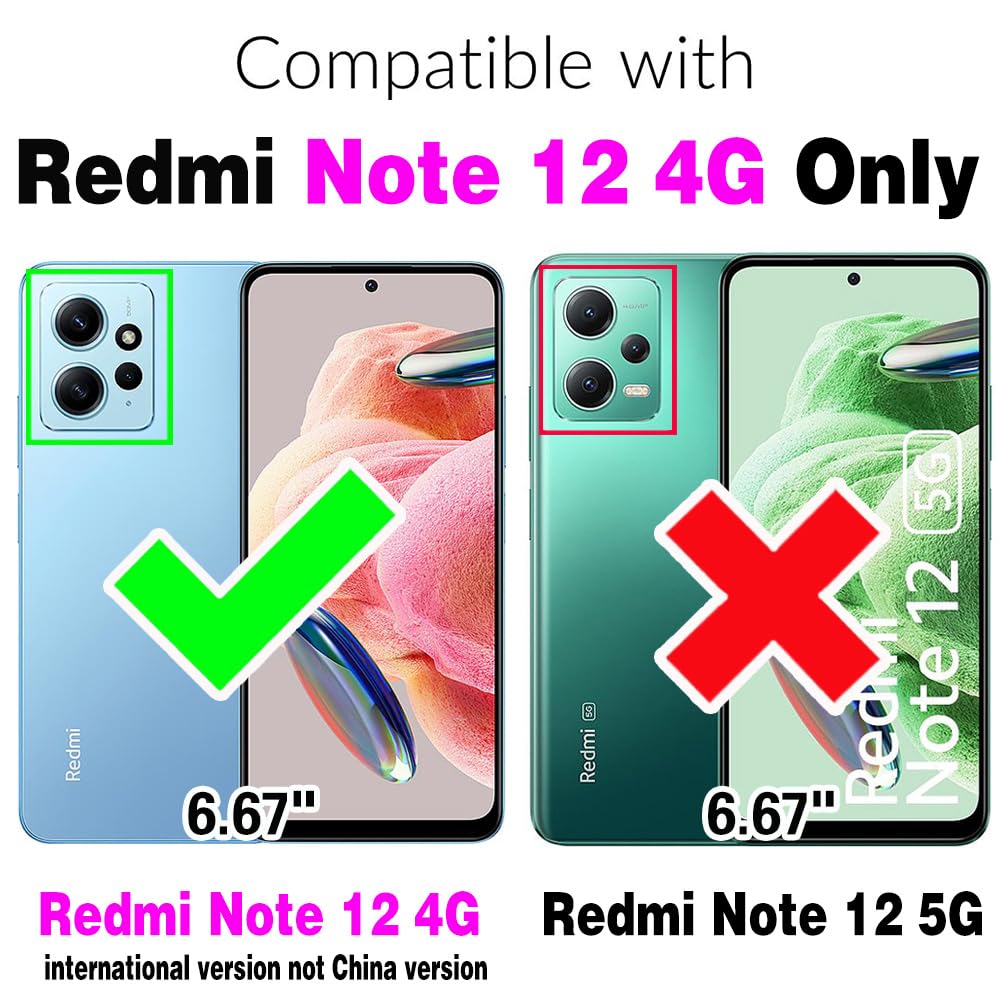 Asuwish Handyhülle Für Xiaomi Redmi Note 14 4G - Leder-Geldbörse Mit Kartenfach, Ständer & Schutzfolie