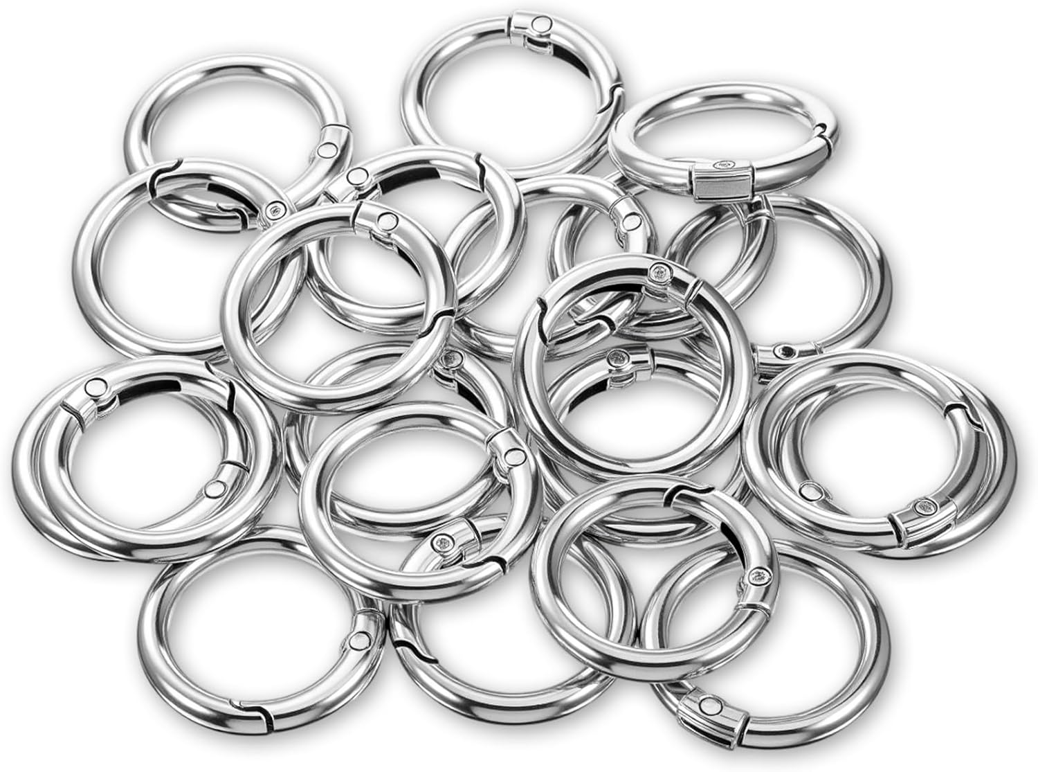 100 Pcs Spring O Rings Round Carabiner Snap Clip, 28MM Zinc Alloy Round Keychain Spring O Ring Clip, Bag, Purse, Handbag - Image 6