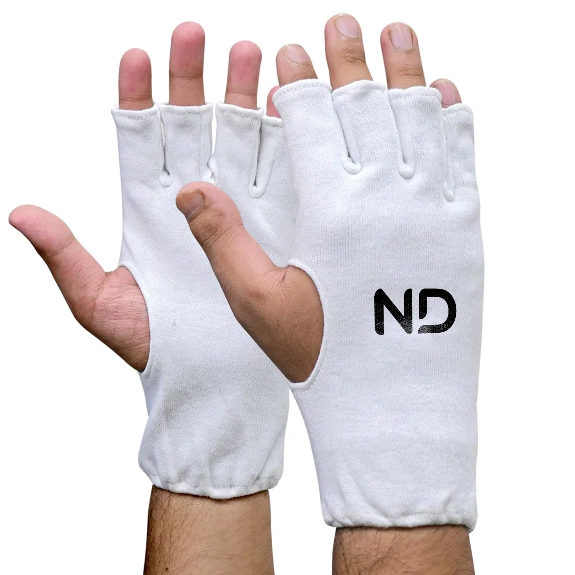 ND Fingerless Cotton Inner Gloves for Cricket – Men & Ladies, Various Sizes, Batting Inner Gloves, Breathable & Comfortable