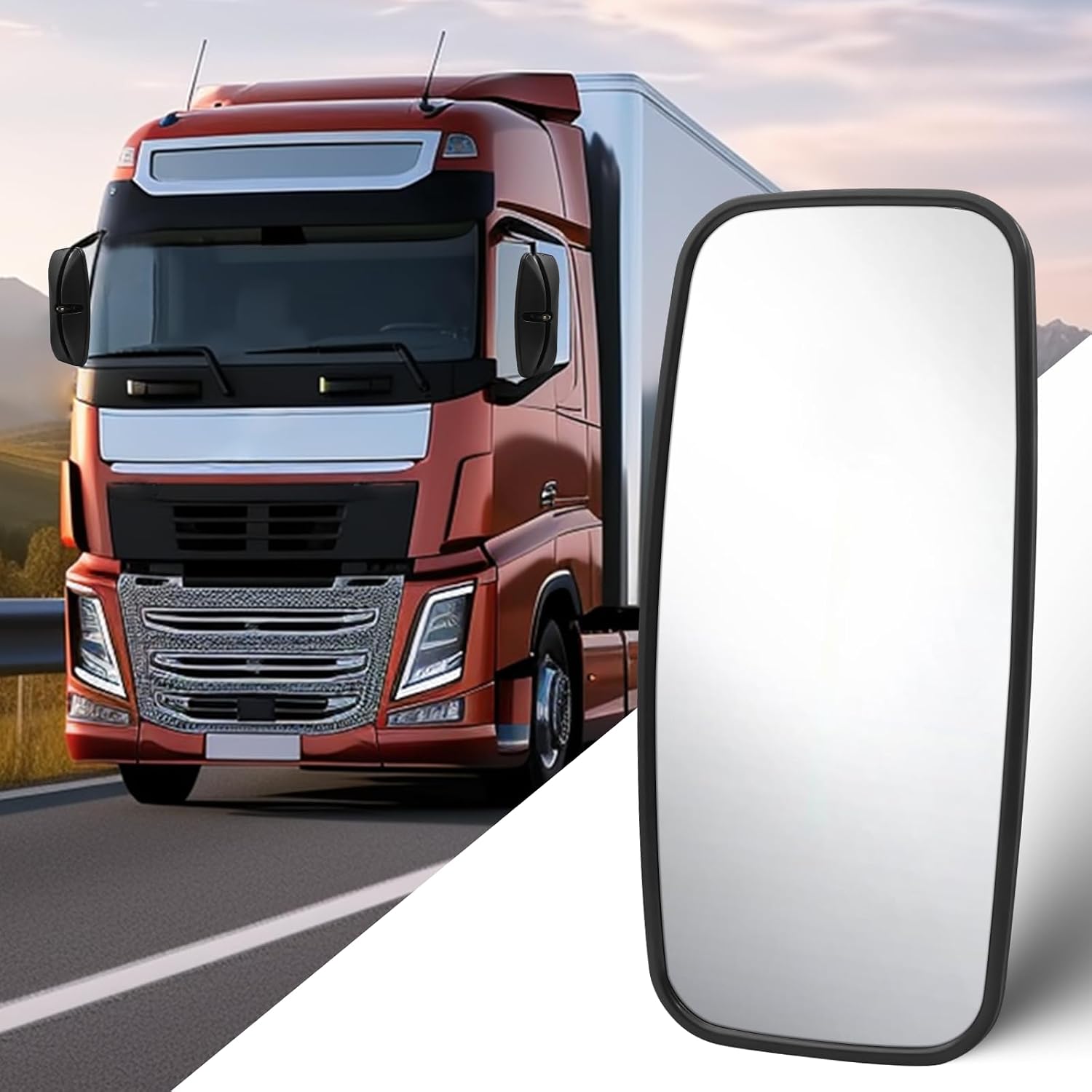 1Pcs Truck Side Mirrors Adjustable Wide Angle Tractor Mirrors Convex Rearview Reversing Blind Spot Reduction for Forklift Excavator, Trailer, RV (1, 17.3 * 8 inches)