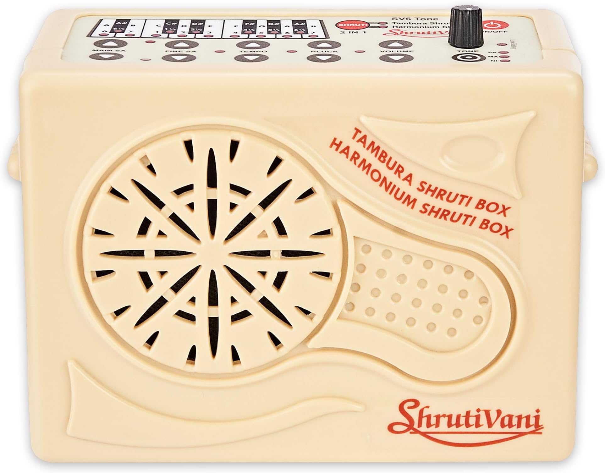 2-in-1 Carnatic Electronic Shruti Box. Tanpura + Harmonium (Sruthi Petti Musical Instrument) (Beige Colour)