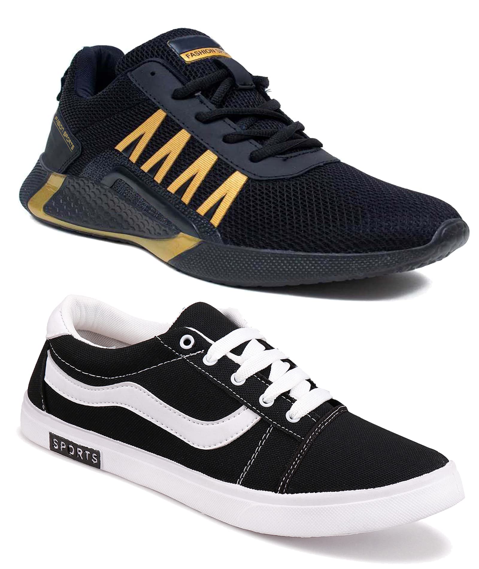 WORLD WEAR FOOTWEARMen's (Combo-(2AMZ)-9458-9309) Multicolor Sport Sneakers Running Shoes 9 UK