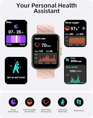 Miniatura 5 de Parsonver FIFIX1 - Reloj inteligente para mujer, contestarhacer llamadas, pantalla táctil HD de 1.91 pulgadas, monitor de oxígeno en sangre de sueño