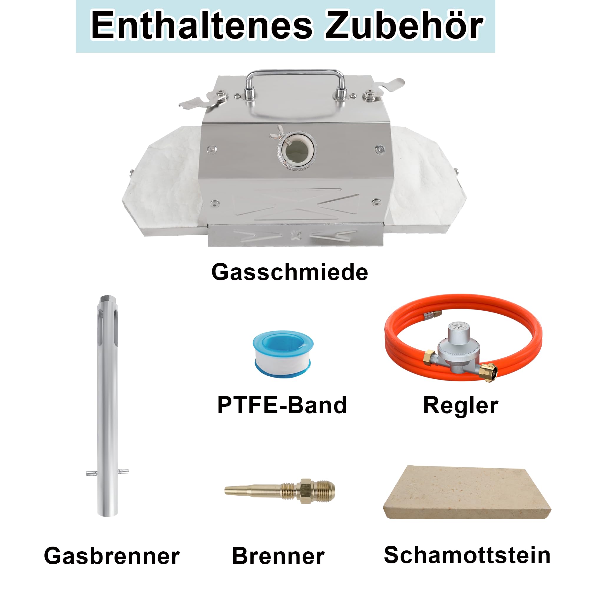 GY100 Gas Schmiedeofen, Propan Gasesse mit 1 Brenner, Edelstahl Hochtemperatur Forge bis 1426°C, tragbarer Schmiedeofen für Messermacher, Schmied und Hufschmied
